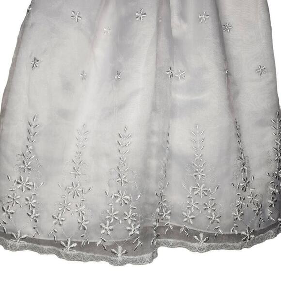 Infant Baby Girl Formal Dress, Embroidery & Beads Baptism Christening Gown, 6-9m - Picture 9 of 10